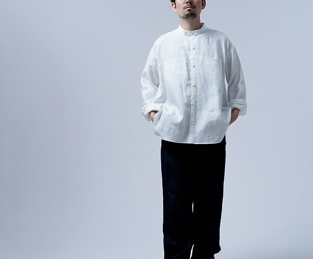 wafu】【リネンシャツ】ハートをわしづかみの 洗練されしシャツ /白色 