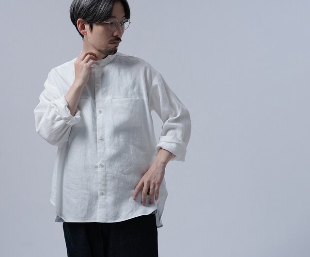 wafu】【リネンシャツ】ハートをわしづかみの 洗練されしシャツ /白色