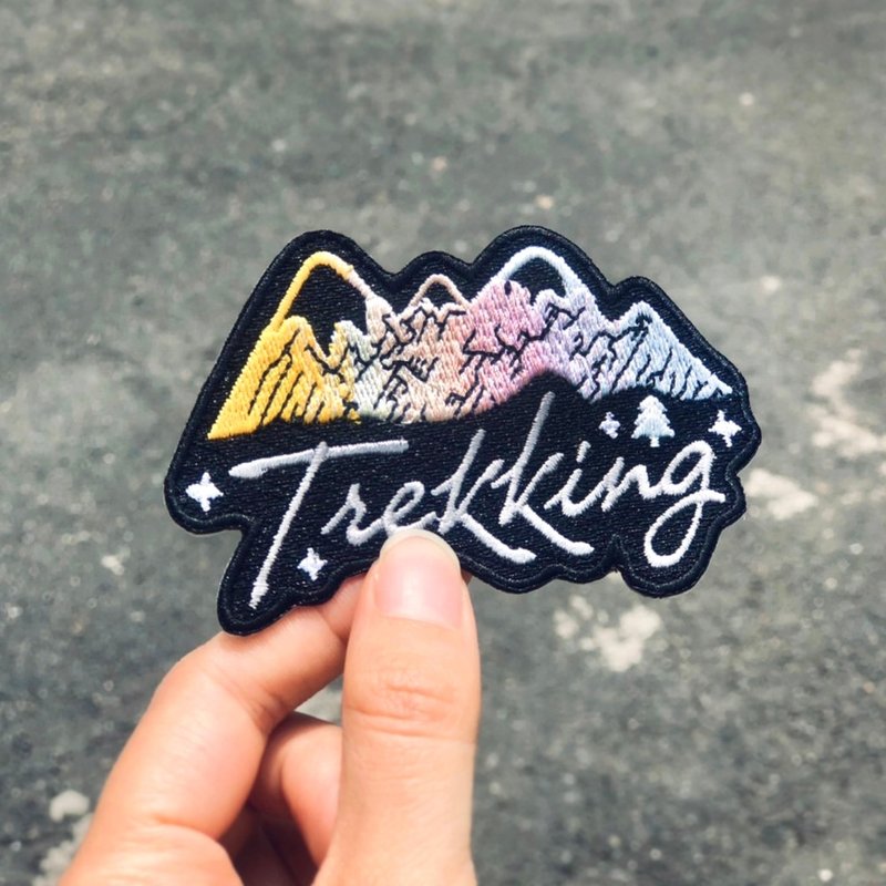 【去走走刺繡布貼】Trekking 徒步旅行 - 編織/刺繡/羊毛氈/縫紉 - 繡線 