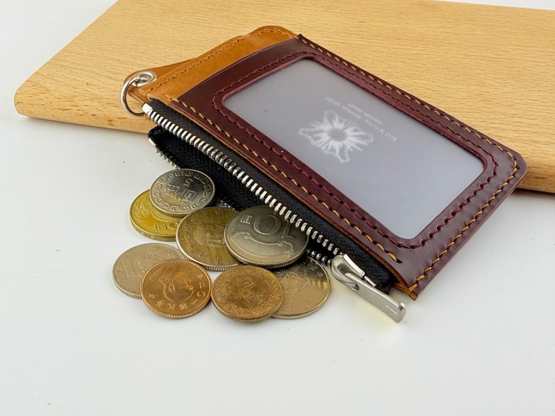 Linea plus 證件夾 真皮識別證套 手工識別證套 識別證零錢包 - 證件套/識別證套 - 真皮 紅色