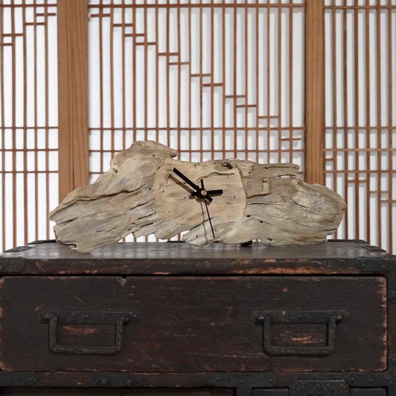 自然素材の時計　流木の時計　置時計　掛け時計　壁掛け時計　窓辺の装飾　木の時計　１０４ - 時鐘/鬧鐘 - 木頭 白色