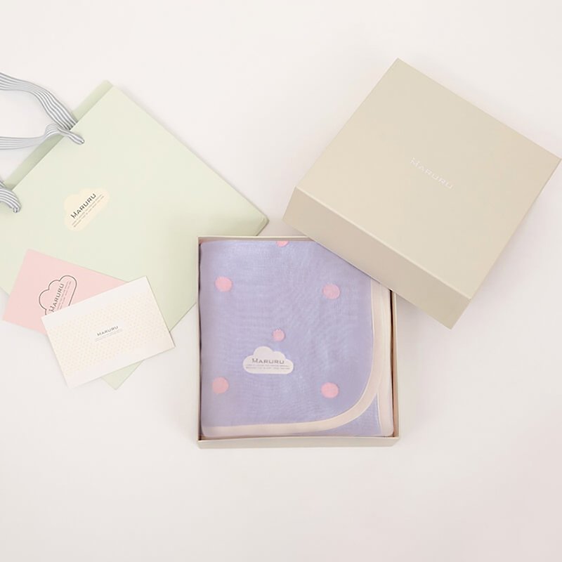 【禮盒組】日本製五層紗被-莓果圓舞曲S/M【新生兒禮/出生送禮】 - 滿月禮物 - 棉．麻 紫色