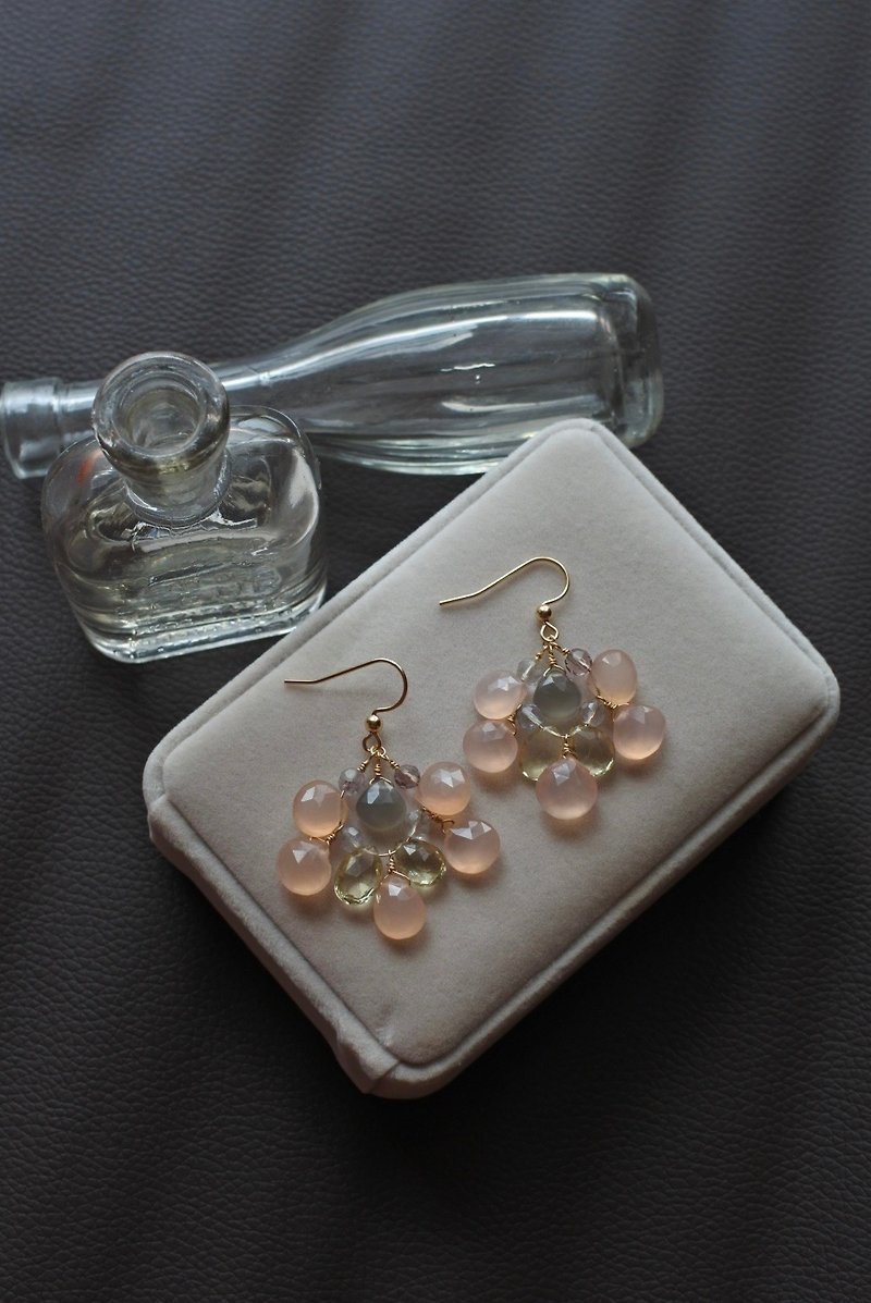 Spring shine ~ 14kgf earrings - Earrings & Clip-ons - Gemstone Pink