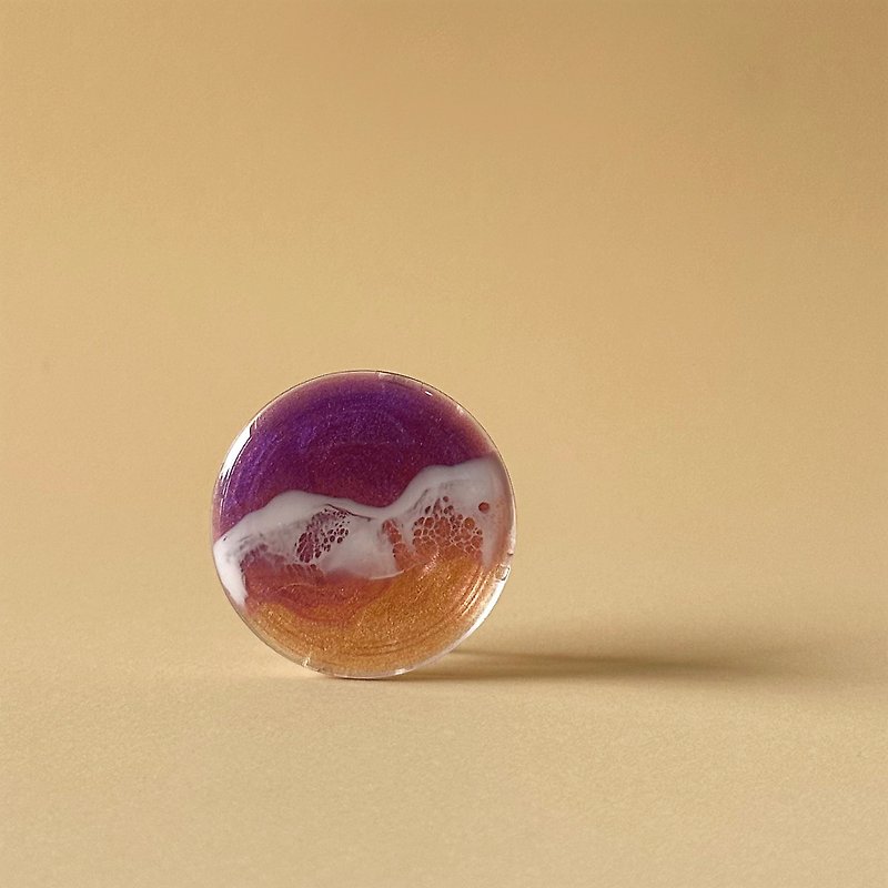 樹脂 手機配件 紫色 - UNDA Dusk Ocean Waves Handmade Resin Griptok