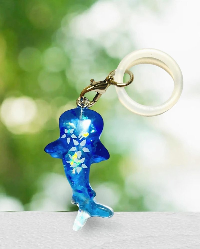 Shark glitter charm - Keychains - Plastic Blue