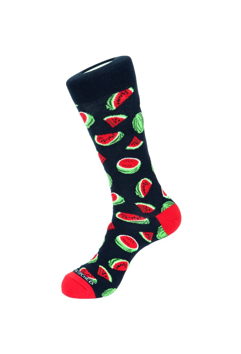 Watermelon Socks 西瓜圖案襪子 by Unsimply Stitched - 襪子 - 棉．麻 藍色