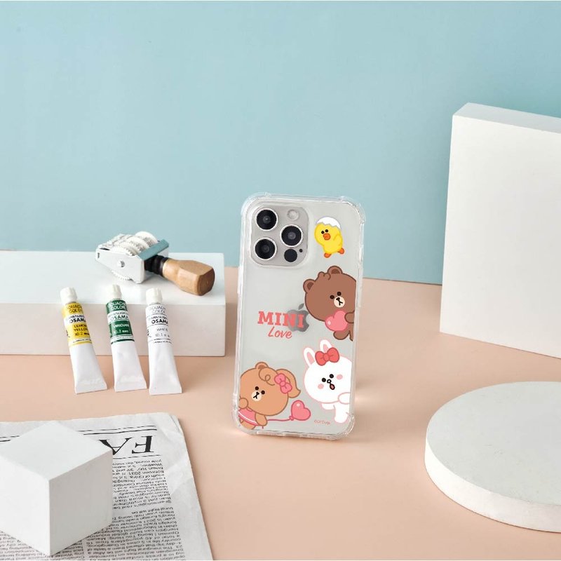 LINE FRIENDS MINI-轉圈圈全氣囊防摔iPhone手機殼 - 手機殼/手機套 - 矽膠 多色