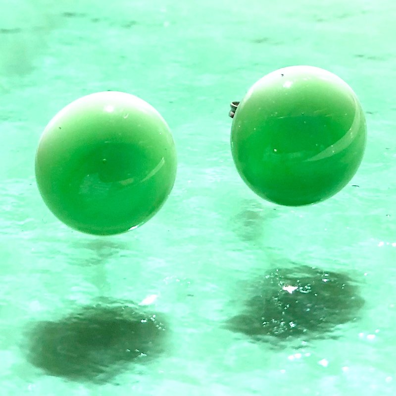 ガラス ピアス Bonbon スプレイグリーン - 耳環/耳夾 - 玻璃 綠色