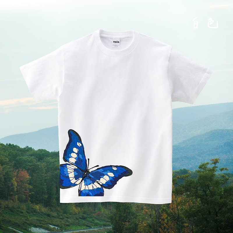 Jade Belt Moore Buddha Butterfly-Short Sleeve 10 Colors - Men's T-Shirts & Tops - Cotton & Hemp Multicolor