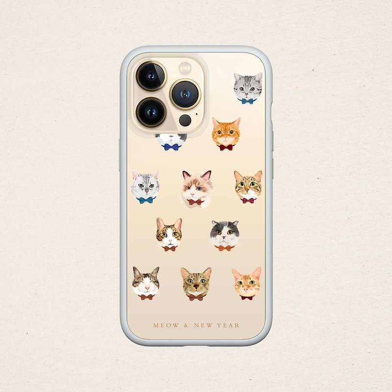 猫は毎年世界をより良い場所にします【猫は世界をより良い場所にします】Rhino Shield Phone Case Mod NX- 透明バックパネル - スマホケース - プラスチック カーキ