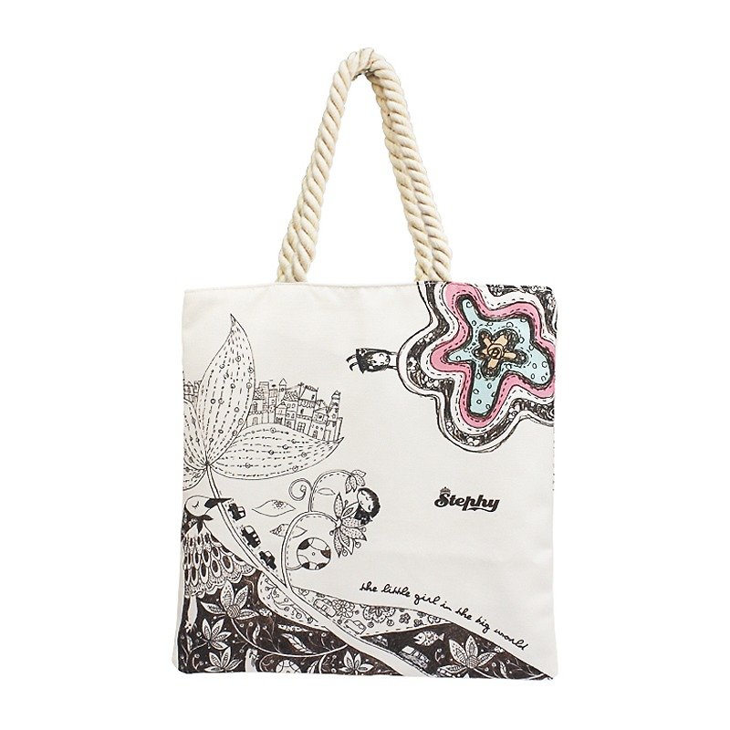 Stephy Designer   Cute Art Design Printed Canvas Bag, Shoulder Bag  SB130-EL - กระเป๋าแมสเซนเจอร์ - ผ้าฝ้าย/ผ้าลินิน 