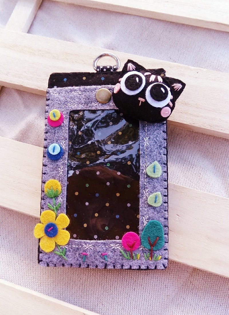 Cat~Straight Style~Non-woven ID Cover (with pocket at the back) - Card Holders & Cases - Polyester Multicolor