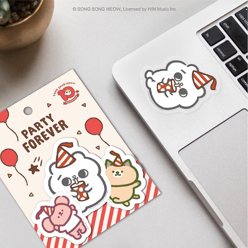JzFun / Shuangshuang cat waterproof universal sticker (party) - สติกเกอร์ - กระดาษ หลากหลายสี