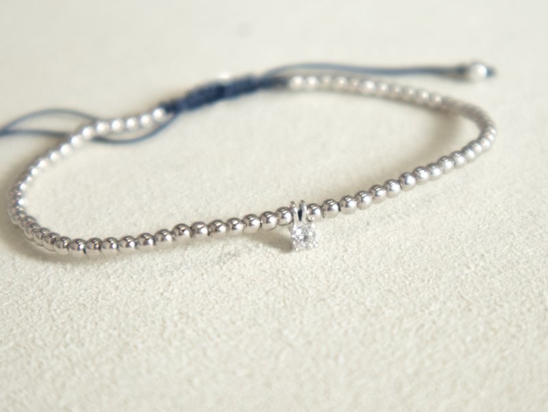 925 sterling silver thin Silver ball lucky bracelet. Can be adjusted freely. - สร้อยข้อมือ - เงินแท้ สีใส