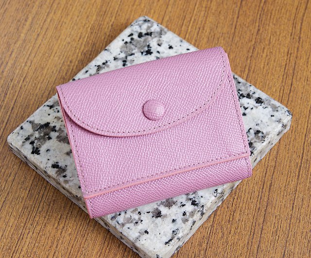 Small Wallet for Women Luxury Palmprint Leather 3 Fold Compact