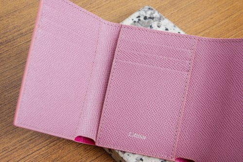 Small Wallet for Women Luxury Palmprint Leather 3 Fold Compact