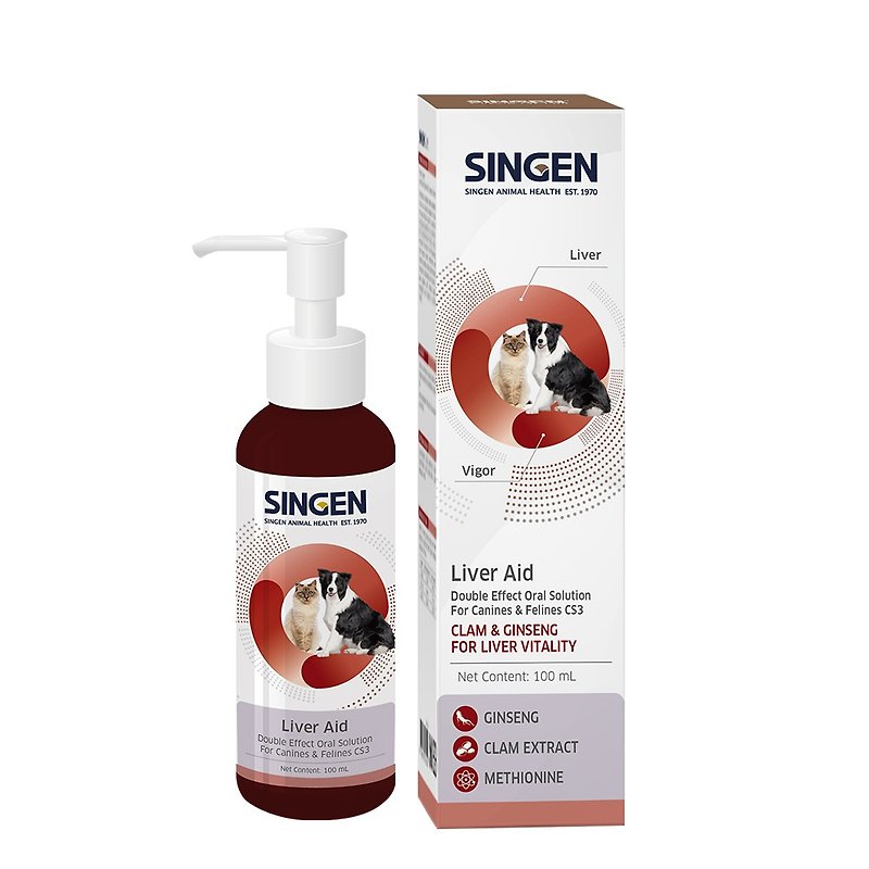 SINGEN Xinyuan development treasure dog and cat with double-effect enhanced liver protection nutrition high-concentration oral liquid 100ml/can - Dry/Canned/Fresh Food - Other Materials Red