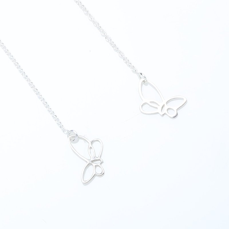 Butterfly s925 sterling silver earrings Valentine's Day Birthday gift - ต่างหู - เงินแท้ สีเงิน