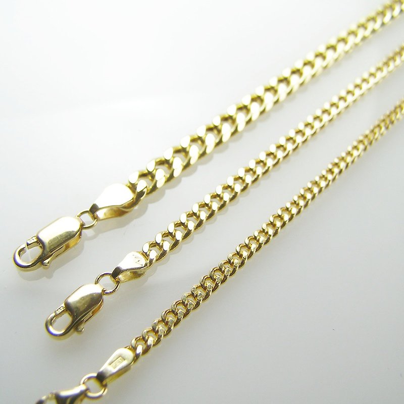 Positive 18K (Au750) 18K Yellow Gold Cuban Chain Necklace K2010 - สร้อยคอ - เครื่องประดับ สีทอง