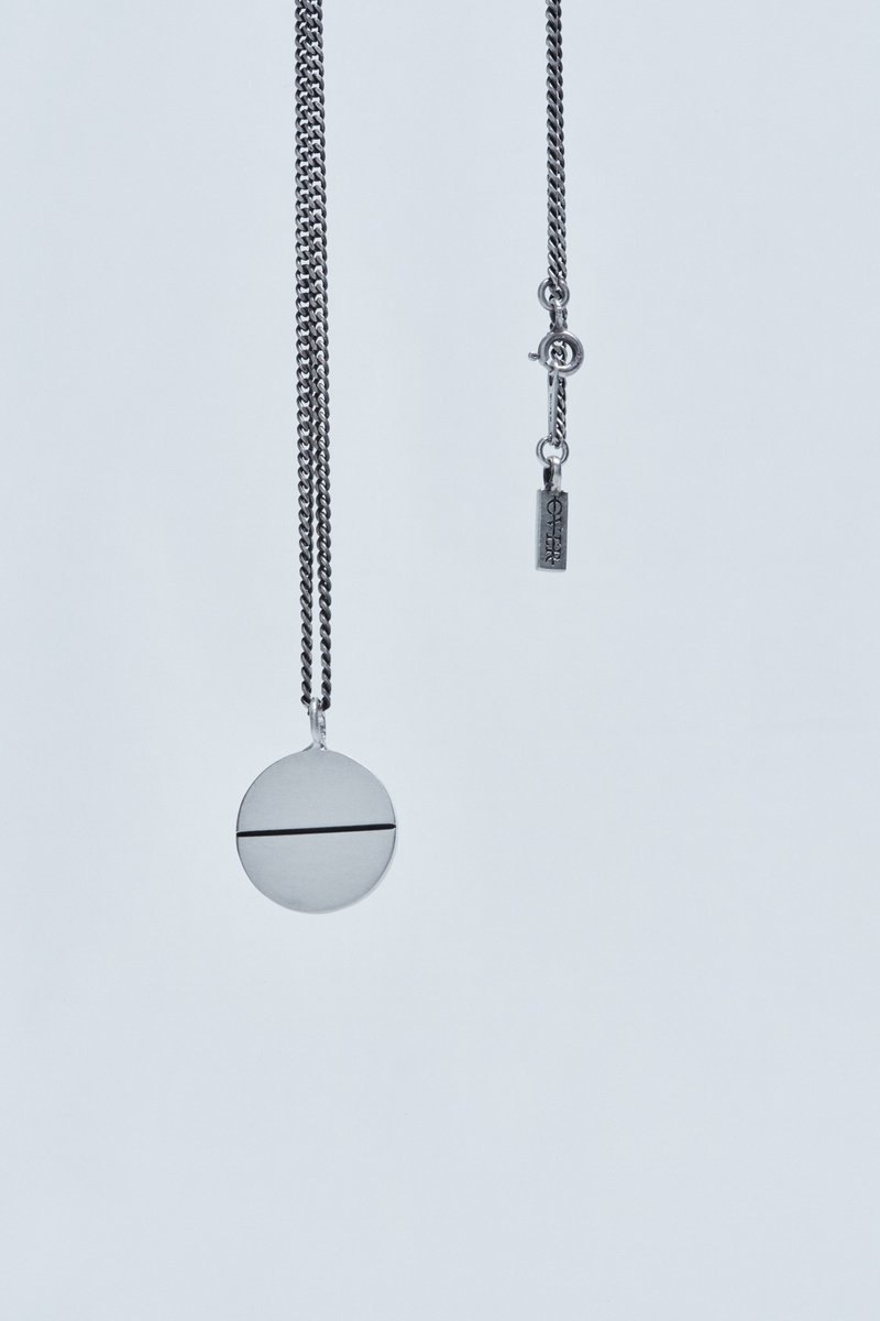 One line circle pendant - 項鍊 - 純銀 銀色