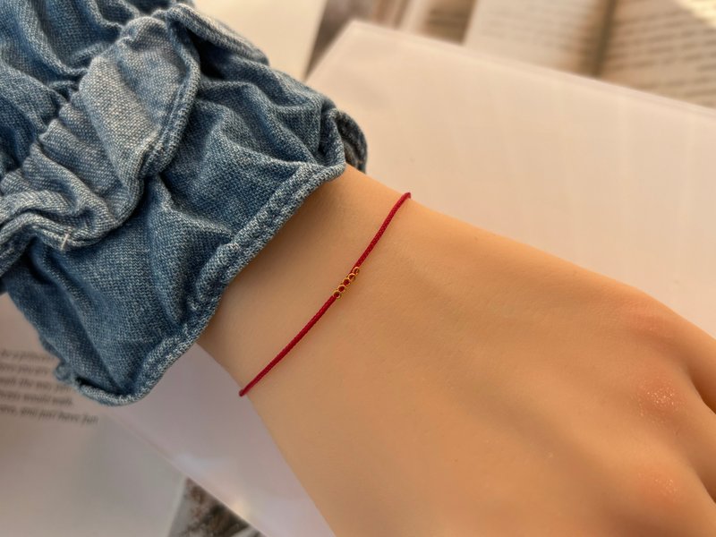 Red String Bracelet for Zodiac Year (Pure Gold Edition) - Bracelets - Polyester Red