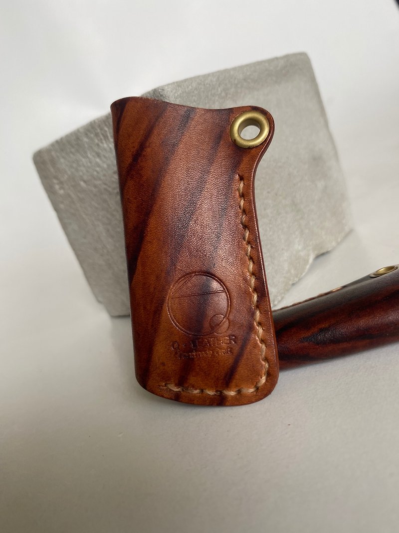 Hand-drawn limited wood grain lighter case/leather/couple/texture/texture - Other - Genuine Leather 