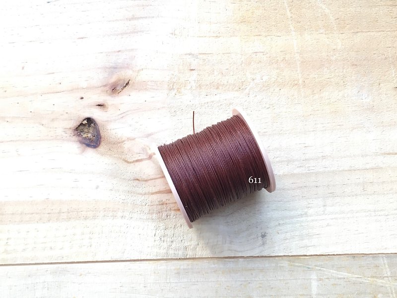 South American hand sewn wax line [# 611 brown] 0.65mm 30m 48 color selection wax line hand stitch round wax line leather tool handmade leather leather accessories leather DIY leatherism - เย็บปัก/ถักทอ/ใยขนแกะ - ผ้าฝ้าย/ผ้าลินิน สีนำ้ตาล