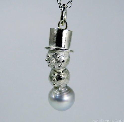 雪だるまのパール ペンダント B / Pearl Snowman Pendant - ショップ