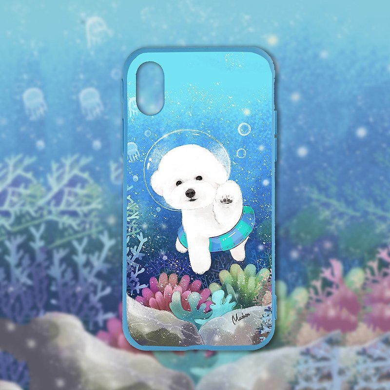 Submarine Bichon - All-inclusive color shell / air shell - Phone Cases - Plastic Blue