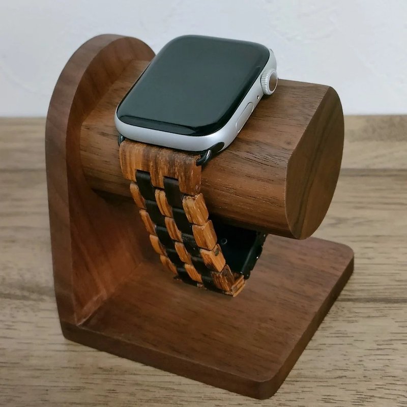 EINBAND AppleWatch Watch Stand, Natural Wood, Walnut - Phone Stands & Dust Plugs - Wood Brown
