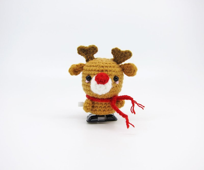Red Nosed Moose/Christmas/Gift Exchange - ตุ๊กตา - ไฟเบอร์อื่นๆ สีกากี