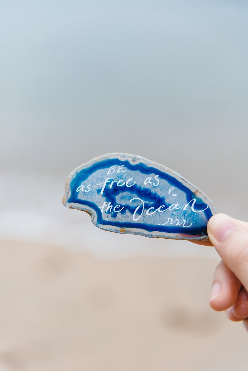 [Be as free as the Ocean] | When Soul Sings awake | Stone gift - Cards & Postcards - Gemstone Blue
