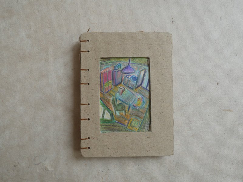 手工書/手工繪畫筆記本/手工裝訂/日記本 - 筆記本/手帳 - 紙 卡其色