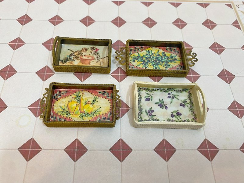 Dollhouse trays. Puppet miniature. 1:12. Dollhouse accessories. - Stuffed Dolls & Figurines - Other Materials 