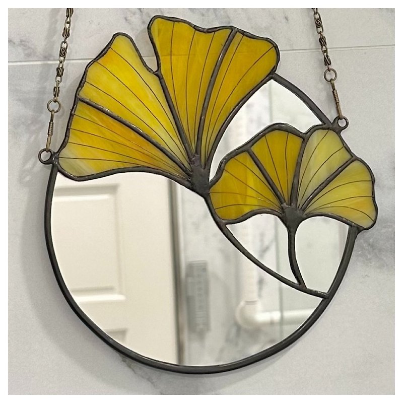 Ginkgo leaf interior decoration wall mirror - Pottery & Glasswork - Glass 