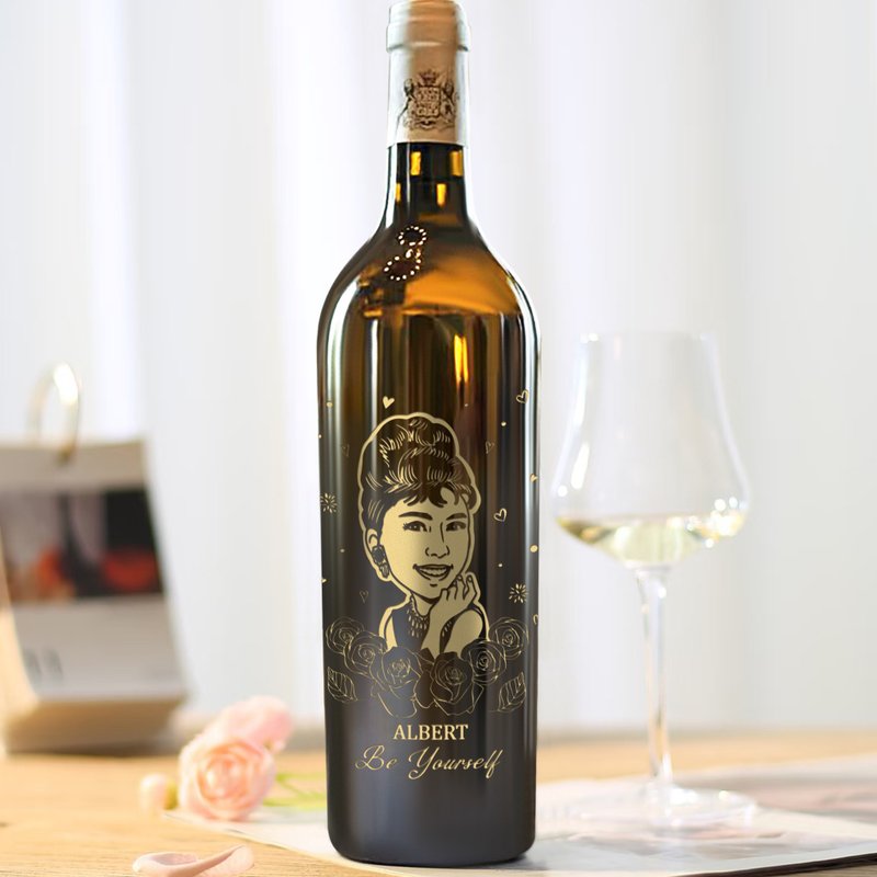 旭金堡老藤乾白葡萄酒 客製化禮盒文字訂製禮物 企業送禮驚喜禮物 - 酒類 - 玻璃 