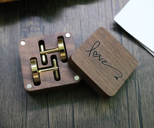 Unique Gifts Engraved Cufflinks Monogram Cufflinks Wood 