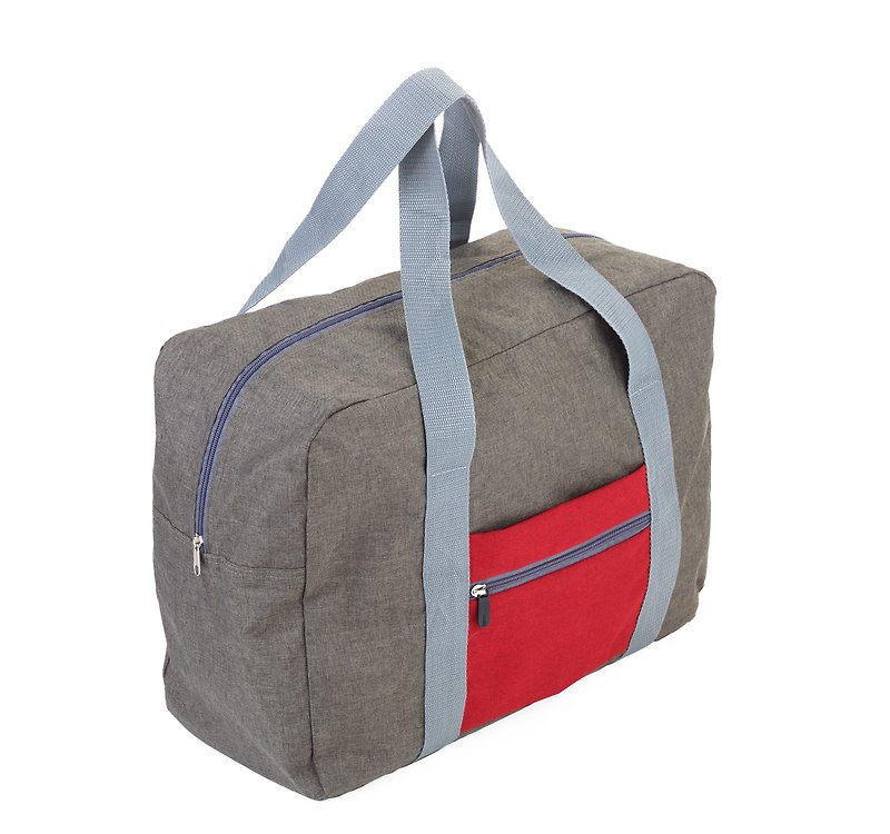 快速摺疊收納旅行袋(紅灰色) - 其他 - 聚酯纖維 