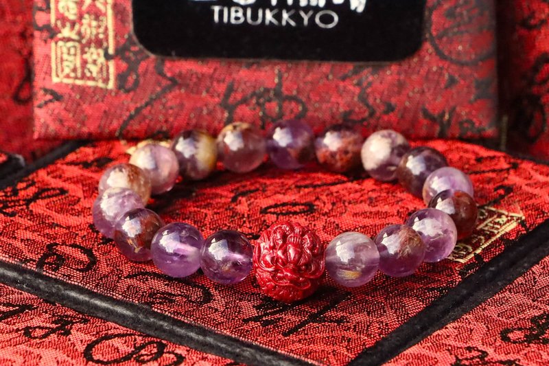 Purple Phantom 10mm beads bracelets - สร้อยข้อมือ - คริสตัล 