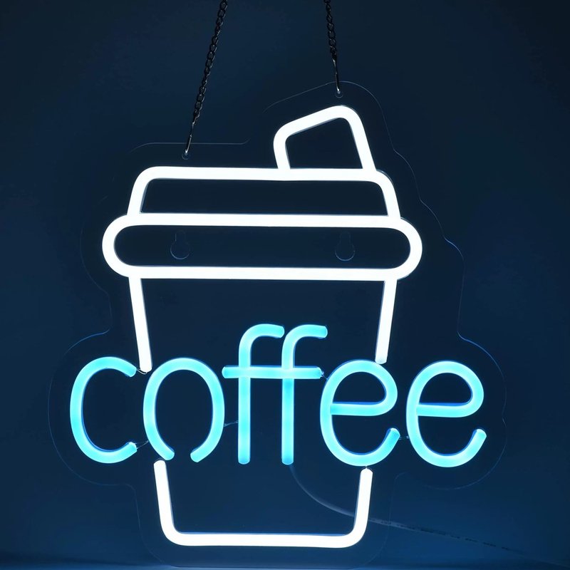 Customized gifts | Coffee | LED neon lights | Space atmosphere night lights | Dimmable - Lighting - Acrylic Transparent