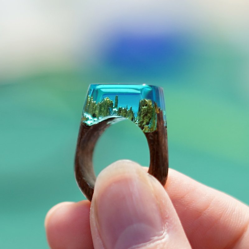 แหวนโซเก็นสีทะเล - แหวนทั่วไป - ไม้ สีเขียว