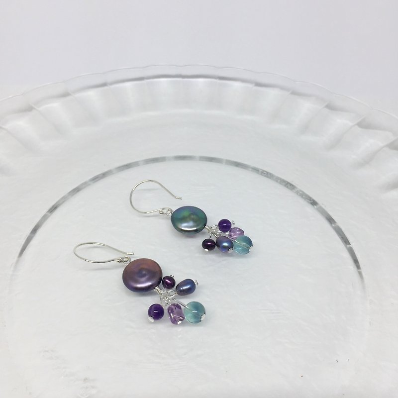 極光之愛   珍珠耳環 - 耳環/耳夾 - 其他材質 紫色