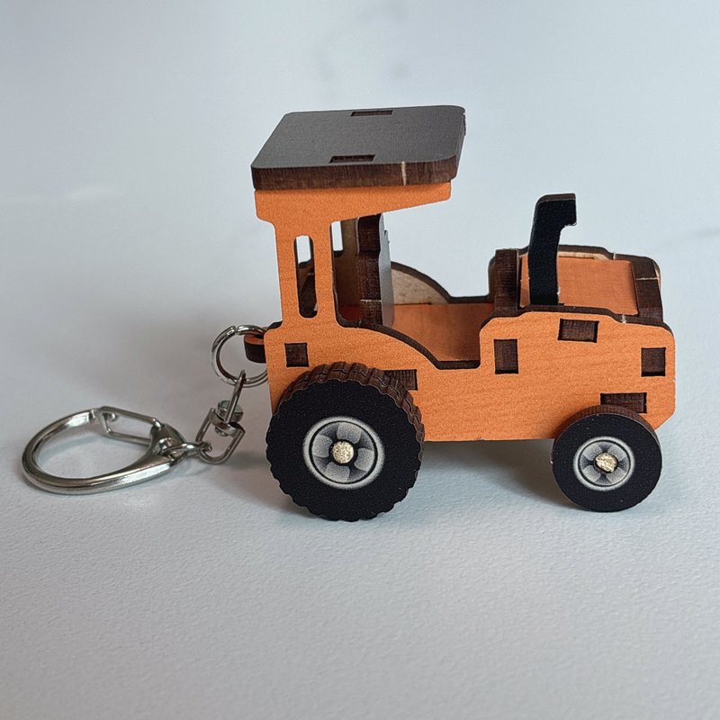 3D組合鑰匙圈 農耕車 輪子固定A款 輪子轉動B款 - 零件/散裝材料/工具 - 木頭 多色