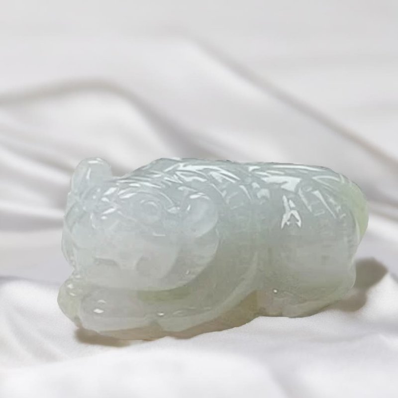 冰種翡翠老虎 | 天然緬甸A貨翡翠 | 送禮 - 吊飾/掛飾 - 玉石 透明