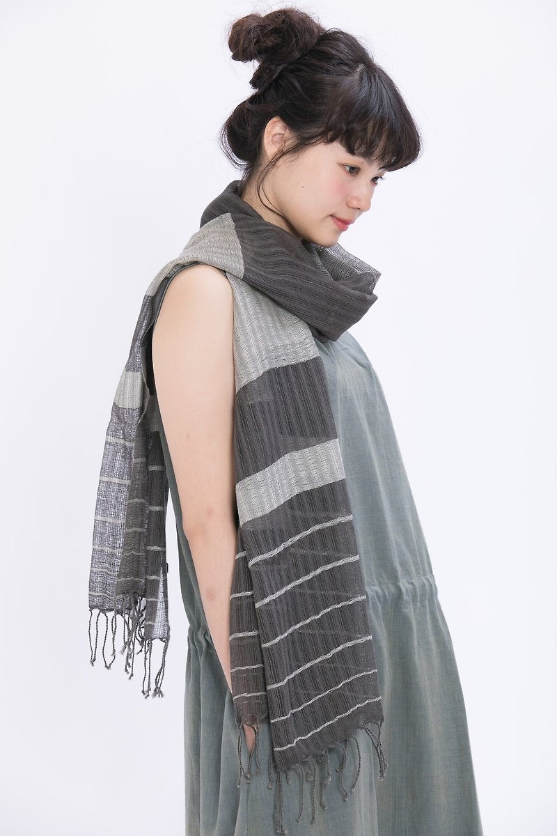 Fog line wool scarf _ the end of the tide _ fair trade - Knit Scarves & Wraps - Wool Gray