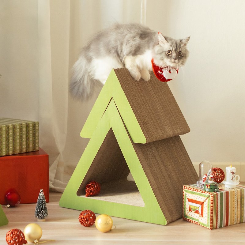 PINE cat scratcher (Christmas tree) - Pet Toys - Paper Green