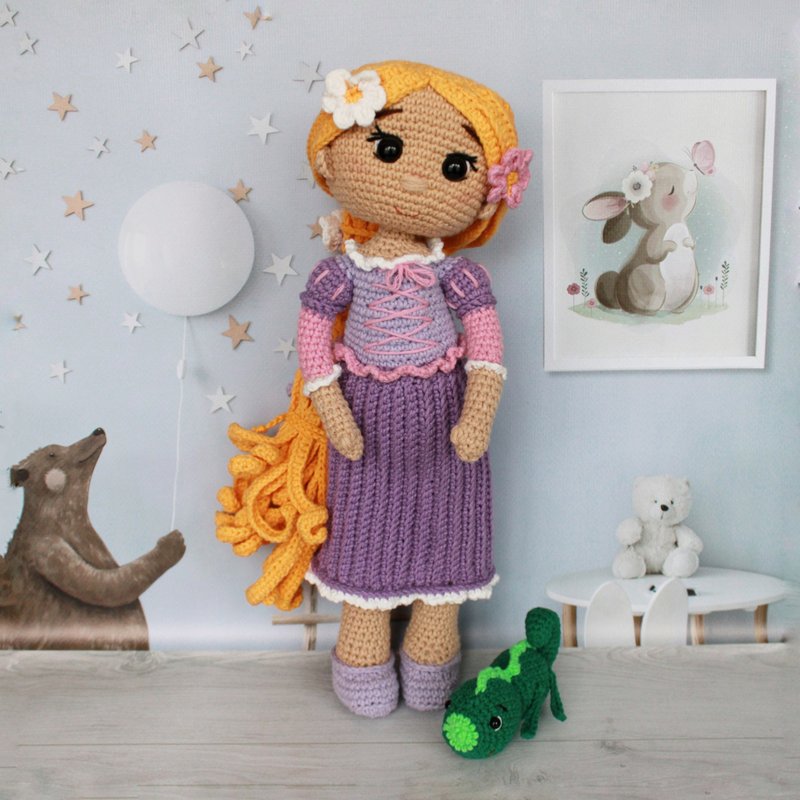 Rapunzel princess doll, princess with long hair, Rapunzel doll for little prince - 寶寶/兒童玩具/玩偶 - 其他材質 