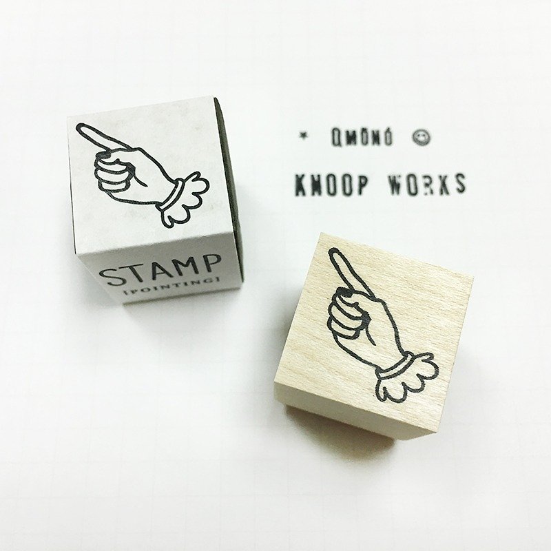 KNOOP WORKS Wooden Stamp (POINTING - C) - ตราปั๊ม/สแตมป์/หมึก - ไม้ สีกากี