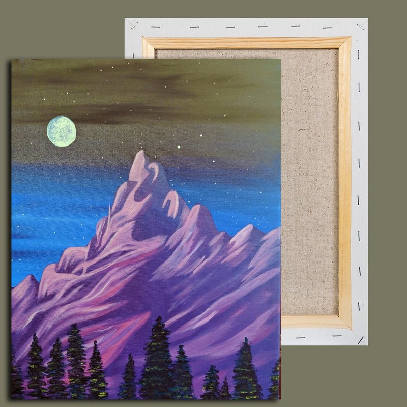 抽像風景 丙烯畫 室內畫 房間裝飾 家居擺設 百搭藝術 Mount Painting, Landscape Painting, - 海報/掛畫/掛布 - 其他材質 多色