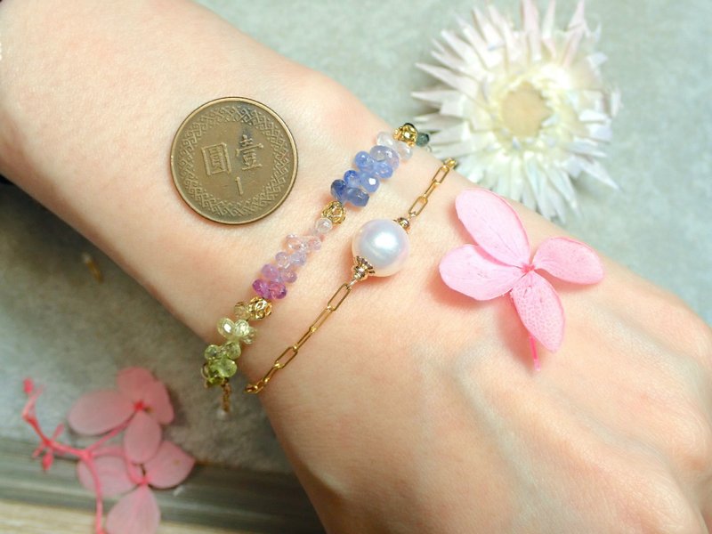 真科研極光花珠。手鍊 - 手鍊/手環 - 珍珠 粉紅色